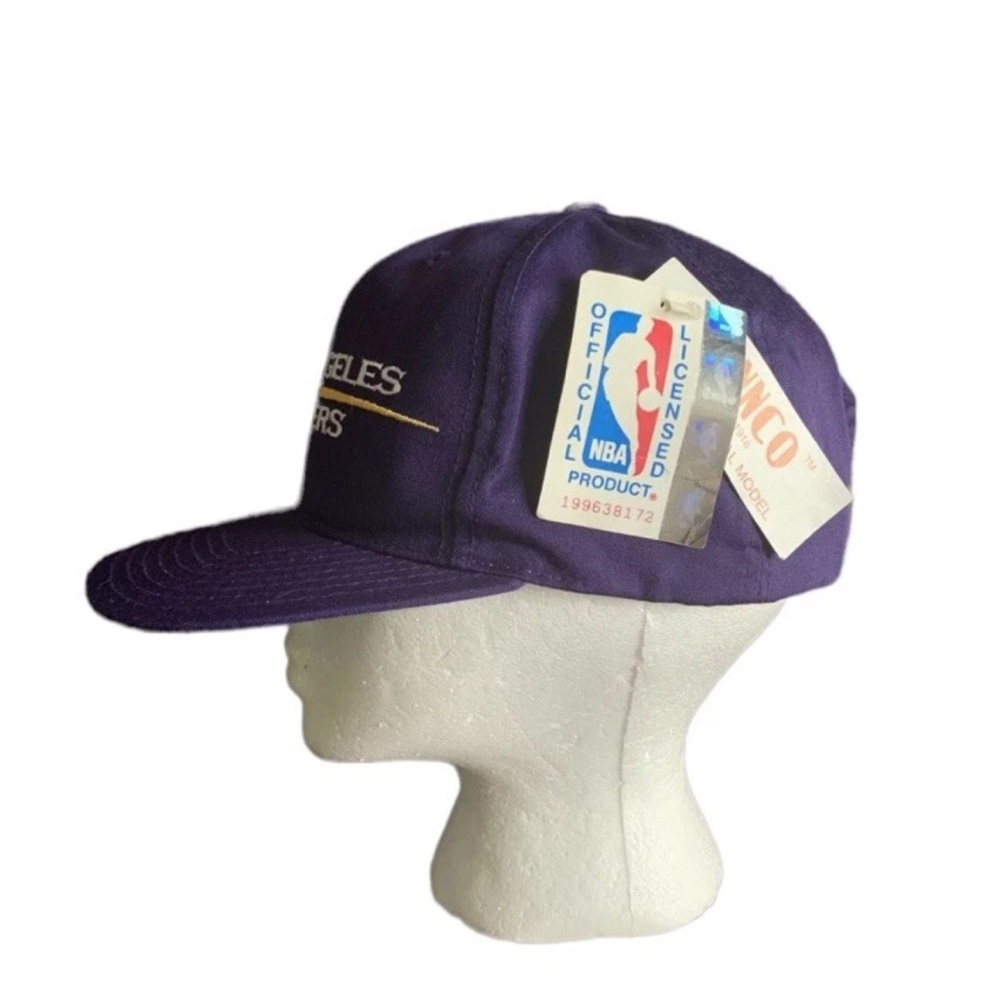 Vintage 90s Los Angeles Lakers Hat Snapback NWT NOS Kobe Bryant LA RARE - Picture 4 of 8